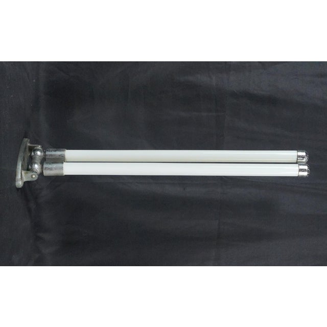 European Mid Century Nickel & Milk Glass Double Arm Towel Rack For Sale - Image 4 of 7
