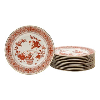 Royal Crown Derby Luncheon Plates, Chandos Pattern, Set of 12 For Sale