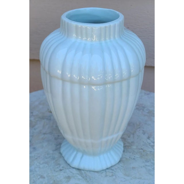 Vintage White Ceramic Italian Vase For Sale In Seattle - Image 6 of 12