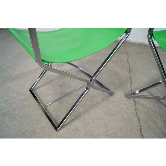 1970’s Mid-Century Modern Chrome Director’s Chairs - A Pair For Sale - Image 12 of 12