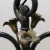 Chocolate Iridescent Glass Flower Pendant Light | Wrought Iron Detail For Sale - Image 8 of 11