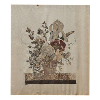 Biedermeier Floral Painting Embroidery For Sale