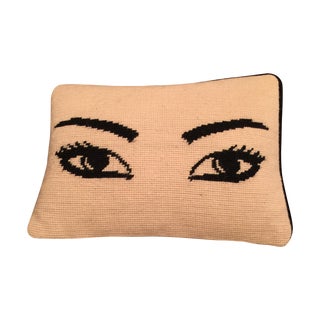 Jonathan Adler Needlepoint Eyes Pillow For Sale