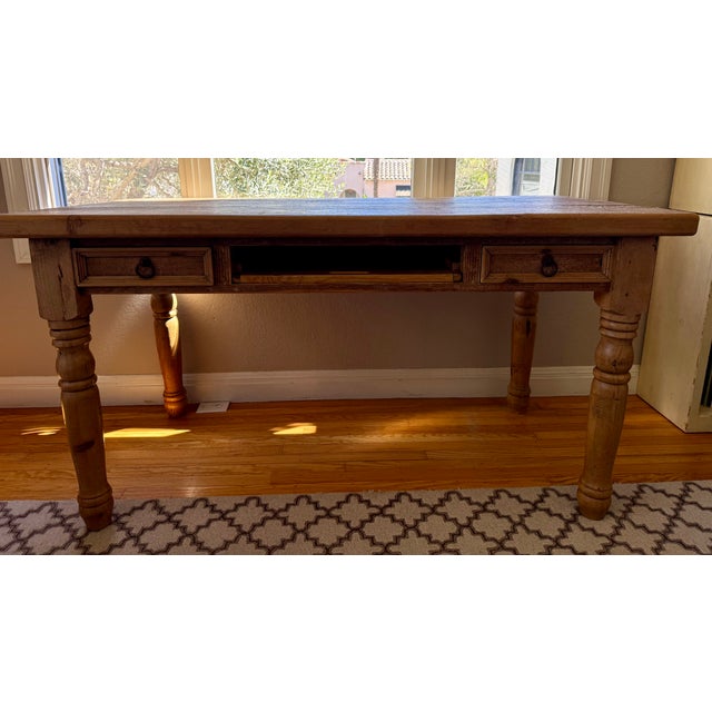 Farmhouse 1990s Rustic Farmhouse Writing Desk For Sale - Image 3 of 8