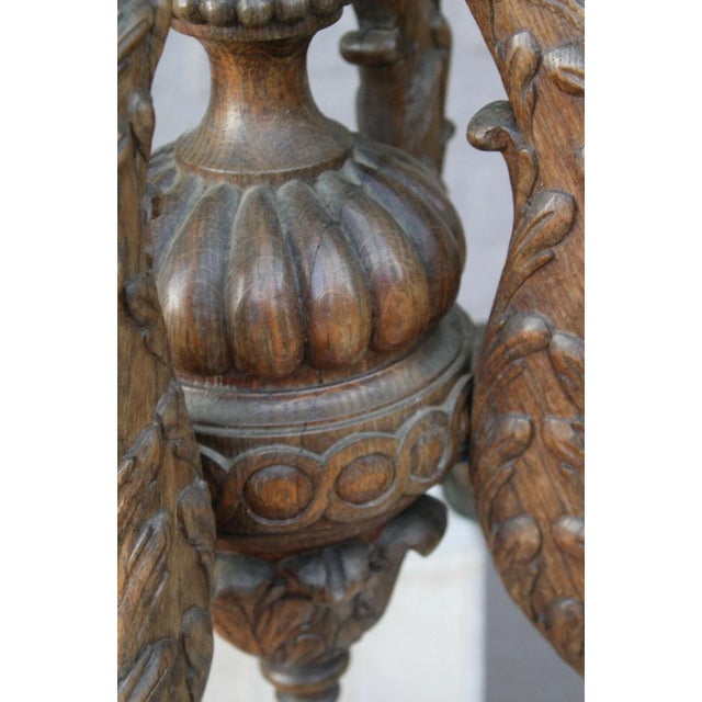 Brown C1920's French Art Deco Carved Wood Sea Creature/ Dolphin 4 Fish Chandelier For Sale - Image 8 of 10