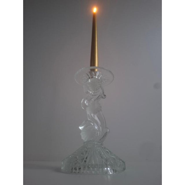 Mid-Century Cut Glass Sculptural Candleholder, Czechoslovakia, 1960s For Sale - Image 16 of 18