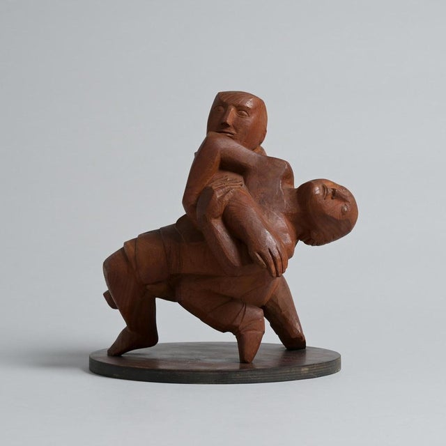 Jan Keustermans, Figurative Statue, 1970s, Teak For Sale - Image 6 of 18