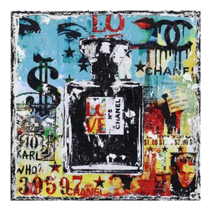 Original Mixed Media Pop Art Painting "Chanel Who" by Marion Duschletta