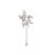 Metal 925 Silver Flower Brooch Pin With Moving Dangling Cz Diamond Charm For Sale - Image 7 of 14