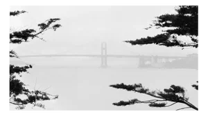 Golden Gate Bridge Lands End no.2 - Black and White Landscape Art Photography 2023