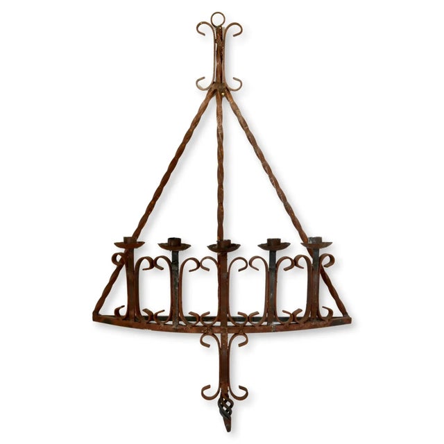 Early 20th Century California Wrought Iron Wall Candelabra For Sale - Image 4 of 4