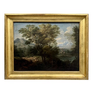 Attributed to Burisi, Italian Landscape, 1800s, Oil on Canvas For Sale