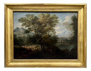 Attributed to Burisi, Italian Landscape, 1800s, Oil on Canvas