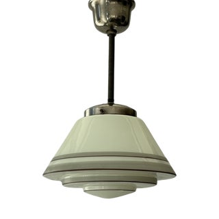 Scandinavian Art Deco Pendant Lamp with Fluorescent Glass, 1930s For Sale