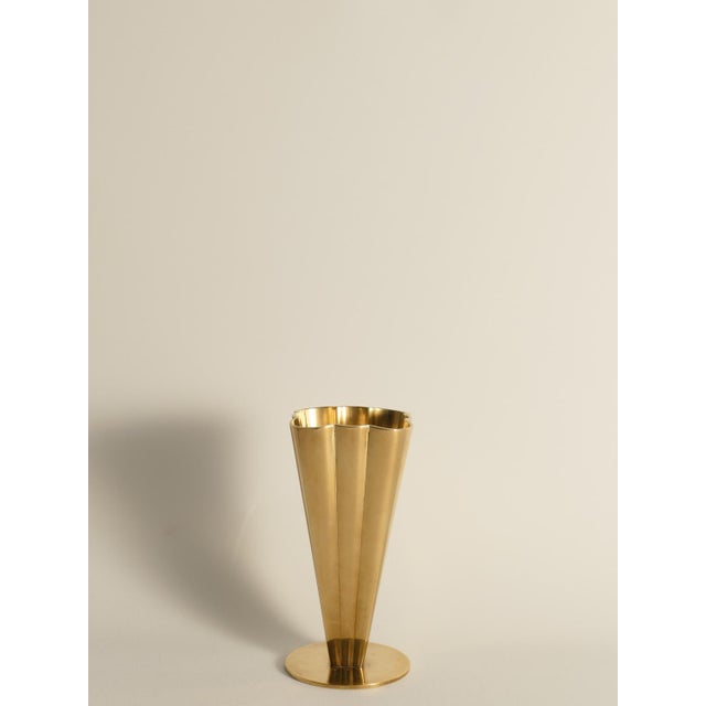 Scandinavian Modern Squared & Fluted Brass Vase by Gunnar Ander for Ystad-Metall, 1960s For Sale - Image 11 of 15