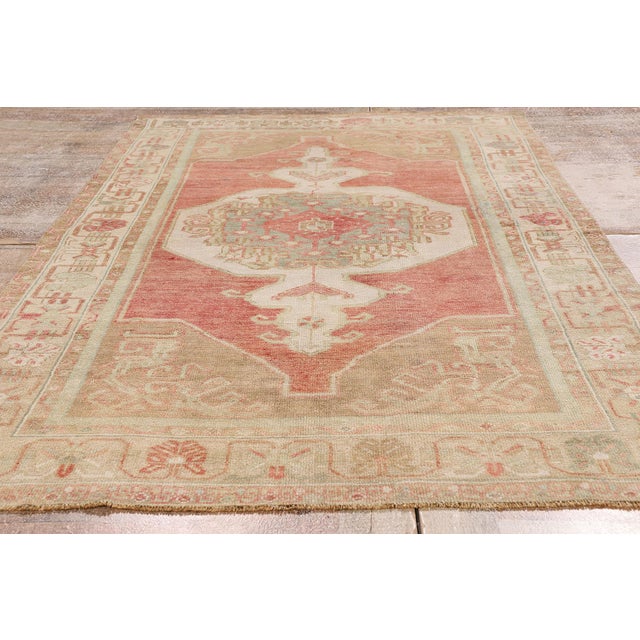 Vintage Turkish Oushak Rug, 04'04 X 07'04 For Sale - Image 9 of 10