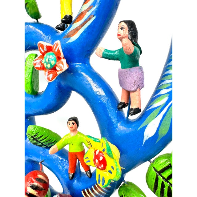 1990s Gerardo Ortega 'Tree of Life' From Tonalá, Mexico - 20.5" H X 16" W For Sale In Los Angeles - Image 6 of 11