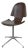 Carlo Ratti Walnut Hourglass Desk Chair for Compensati Curvati Italy For Sale