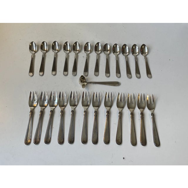 Elite Coffee Forks & Spoons in Silver by Carl Cohr, 1920s, Set of 25 For Sale - Image 12 of 12