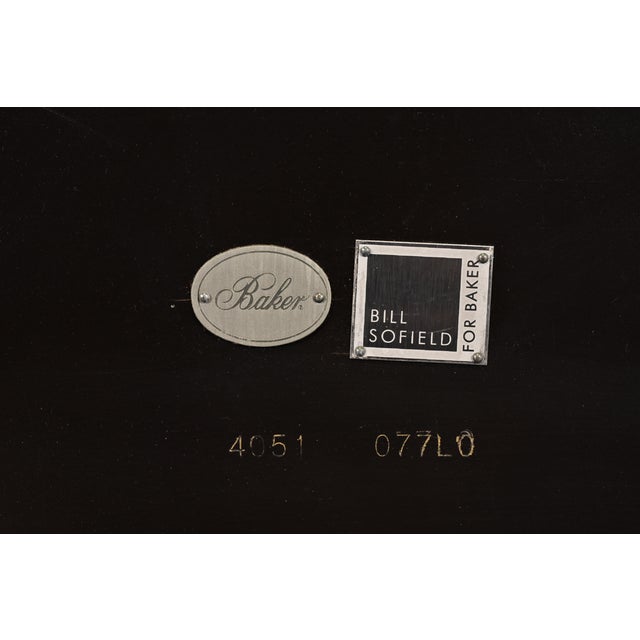 Bill Sofield for Baker Furniture Modern Mahogany Raku Top Coffee Table or Cocktail Table For Sale - Image 10 of 11