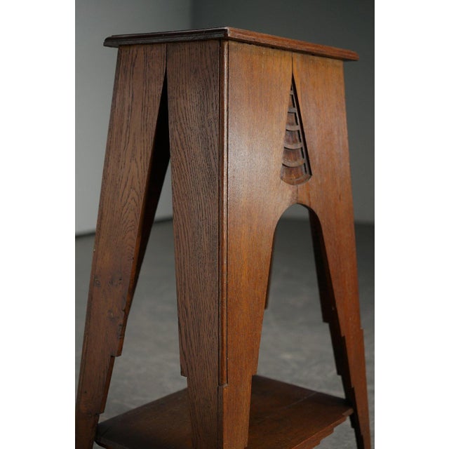 Brown Architectural Pedestal Table, 1920s For Sale - Image 8 of 14