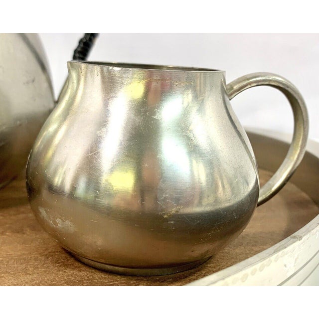 Vintage Meeuws & Zoon Den Haag Pewter Tea Service Set Tray Teapot