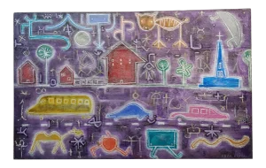 Reza Kassai -Chaotic Modern Society-Oil Painting on Canvas