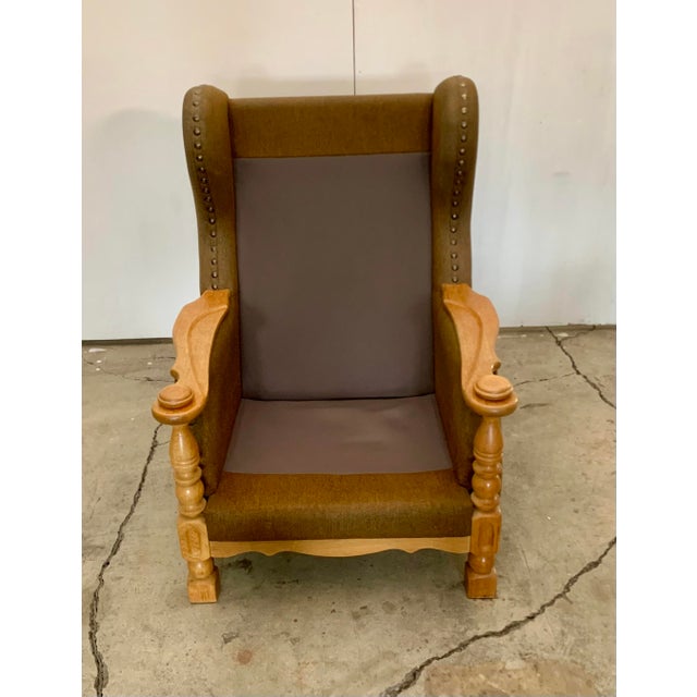 Mid-Century Modern Danish Modern Highback Lounge Chair in Style of Henning Kjærnulf, 1960s For Sale - Image 3 of 16