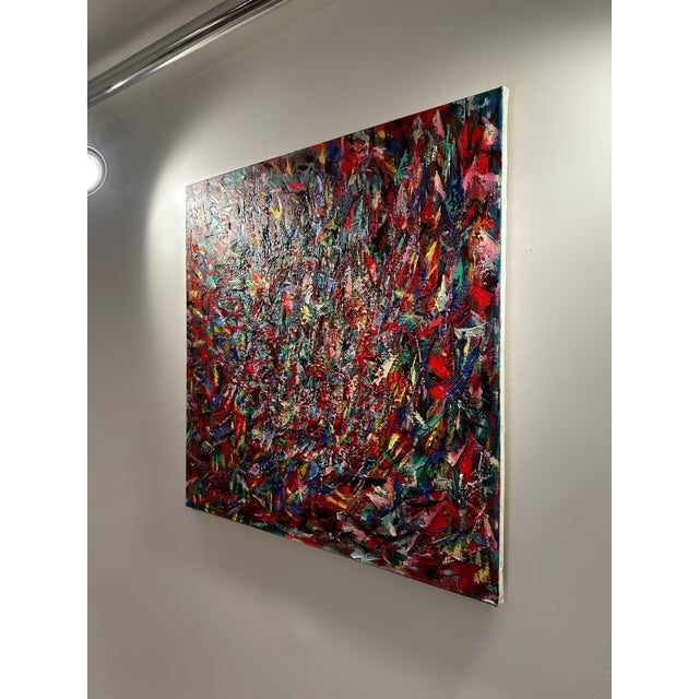 Jon Atac, Expressions, 1990, Large Oil on Canvas For Sale - Image 10 of 14