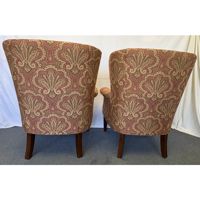 Lexington Home Brands Wing Chairs With Nailhead Trim - A Pair For Sale - Image 14 of 18