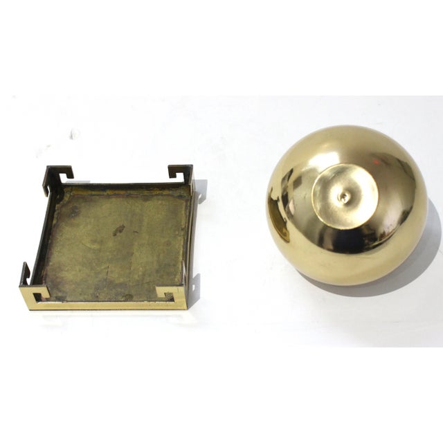 Brass Brass Apple Paper Weight on a Brass Platform For Sale - Image 8 of 9