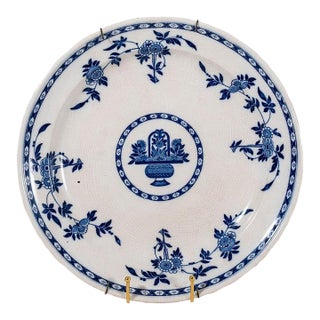 Antique Minton Delft Large Round Serving Platter | 12.75” (Wall Bracket Included) For Sale