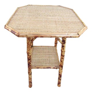 Antique English Tiger Bamboo Table For Sale