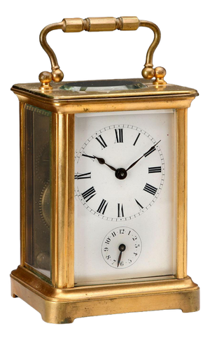 Vintage Bronze and Beveled Glass Travel Clock