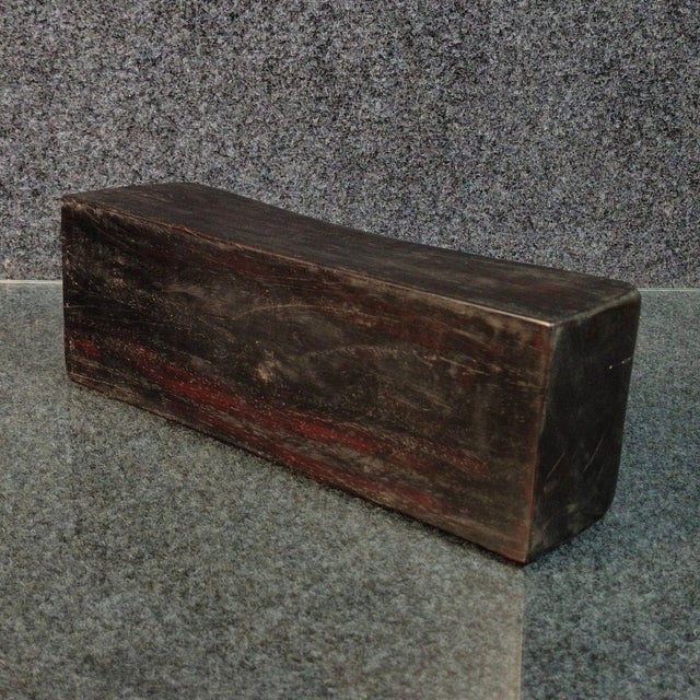 Wood Vintage Chinese Small-Leaf Rosewood (Zitan) Solid Wood Pillow / Pulse Cushion For Sale - Image 7 of 9