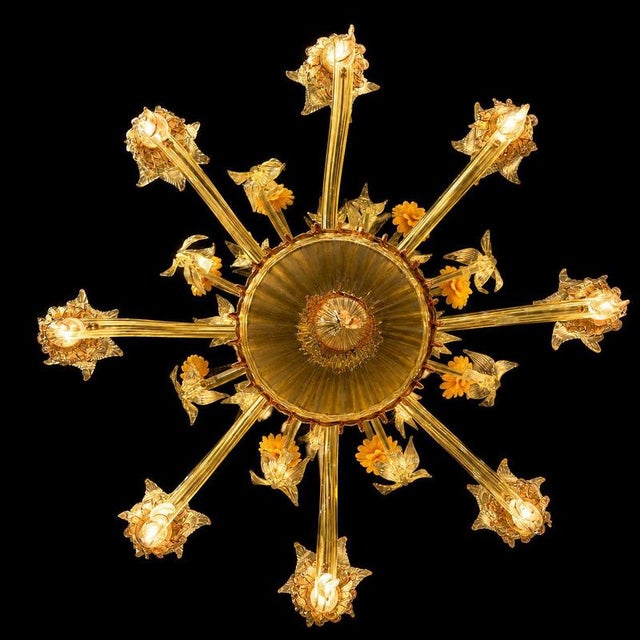Glass Murano Glass Chandelier, 1950s For Sale - Image 7 of 18