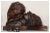 A vintage hand carved Sculpture depicting Lovers. The Sculpture is carved from wood and is titled and signed "Les Deux bux...