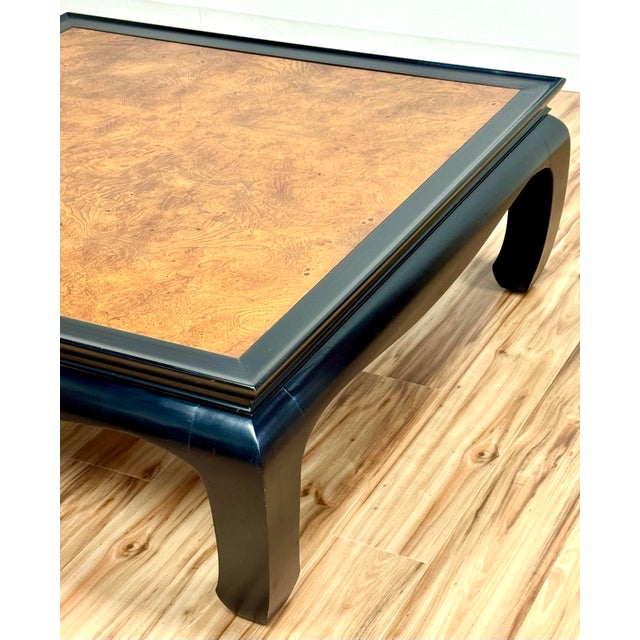Vintage Century Furniture Chin Hua Style Burled Wood Coffee Table For Sale - Image 9 of 10