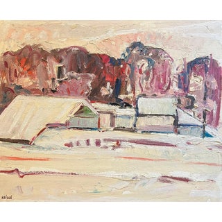 Jean Krille, Landscape 134, Oil on Canvas Board For Sale
