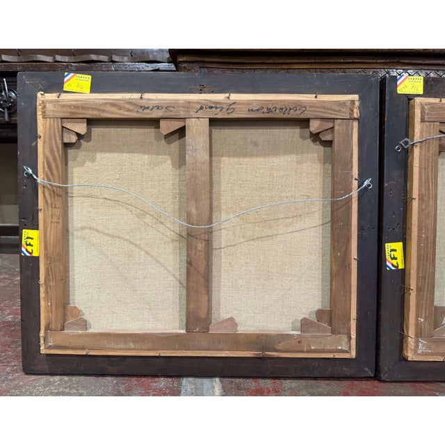 Pair of 19th Century French Pastoral Oil Paintings in Blackened Frames For Sale - Image 11 of 11