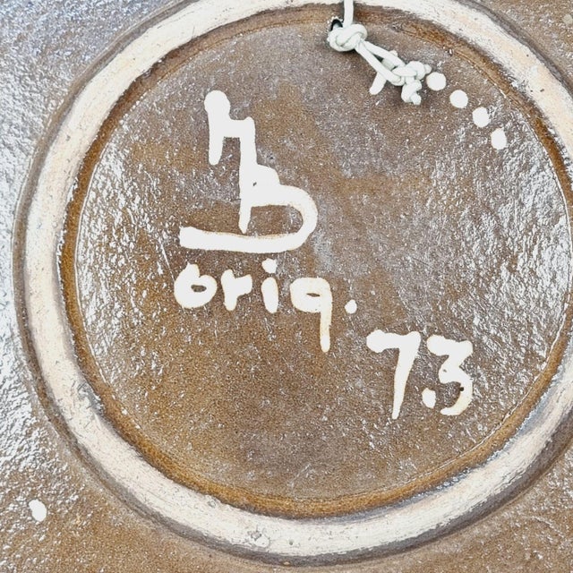 Large Vintage Glazed Ceramic Wall Plate with Abstract Motif, 1960s For Sale - Image 12 of 14