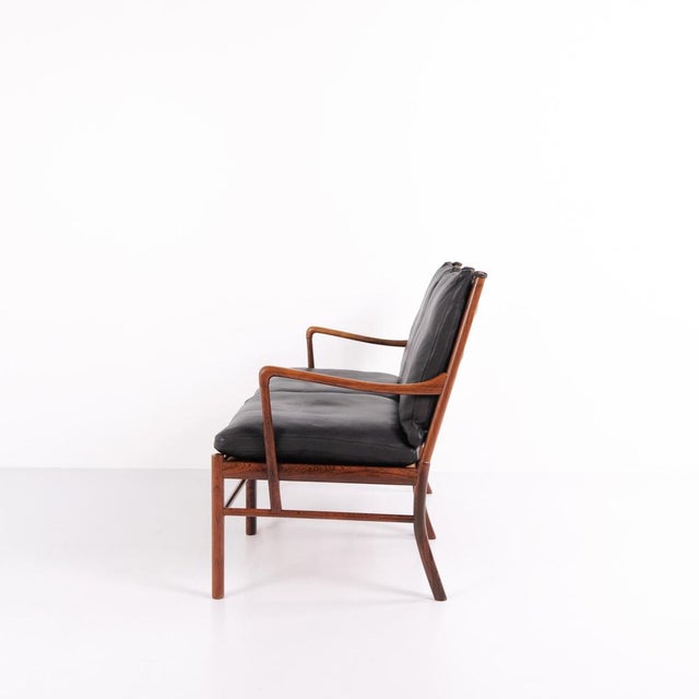 Colonial OW149-2 2-Seater Sofa in Rosewood attributed to Ole Wanscher for P. Jeppesen, 1960s For Sale - Image 3 of 18