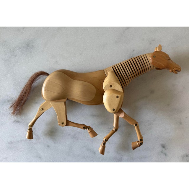 Vintage Adjustable Wooden Artist's Horse Figure For Sale - Image 4 of 11