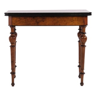 Antique Games Table in Mahogany and Walnut with Brass Fittings, 1860s For Sale