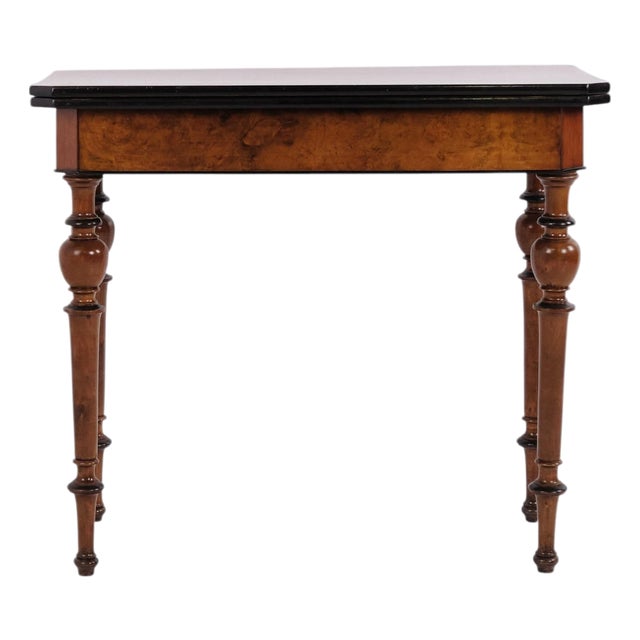 Antique Games Table in Mahogany and Walnut with Brass Fittings, 1860s For Sale