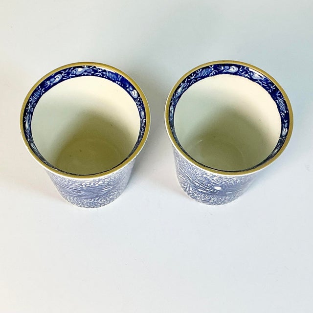 Blue 1990s Vintage English Coastal Boho Chic Mottahedeh Torquay 8 Oz Lowball Glasses - A Pair. For Sale - Image 8 of 9