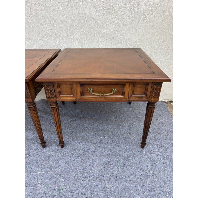 Wood Vintage Pair of Hekman Side / End Tables / Nightstands For Sale - Image 7 of 12