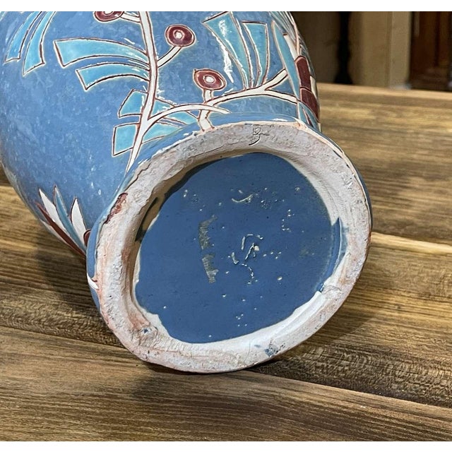 Ceramic Art Deco Vase in Glazed Earthenware, 1930s For Sale - Image 7 of 16