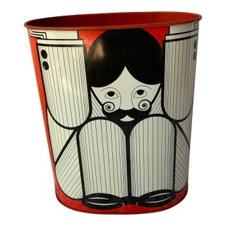 Mid 20th Century / Mod Metal Waste Paper Basket For Sale