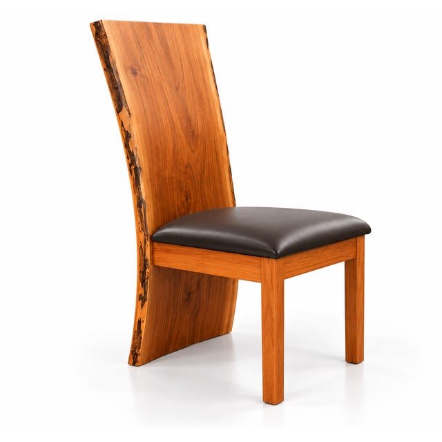 2020s Walnut Live Edge Dining Table and Chairs For Sale - Image 5 of 7